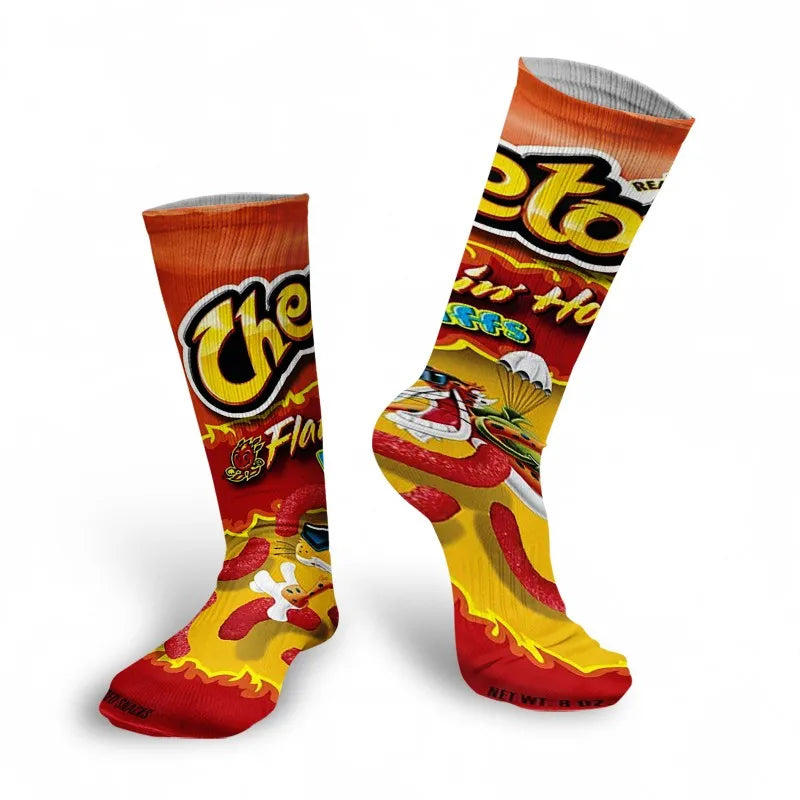 Funny 3D Printing Potato Chips Socks Female French Fries Packaging Qme style6 One Size China Mainland