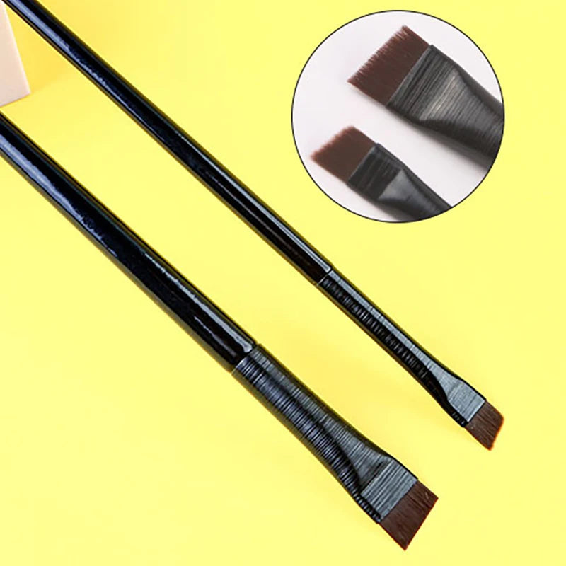 New 2pcs/set Brow Contour Brush Eyebrow Eyeliner Brush Portable Small Angled Eyebrow Liner Brush Women Makeup Cosmetic Tools Qme