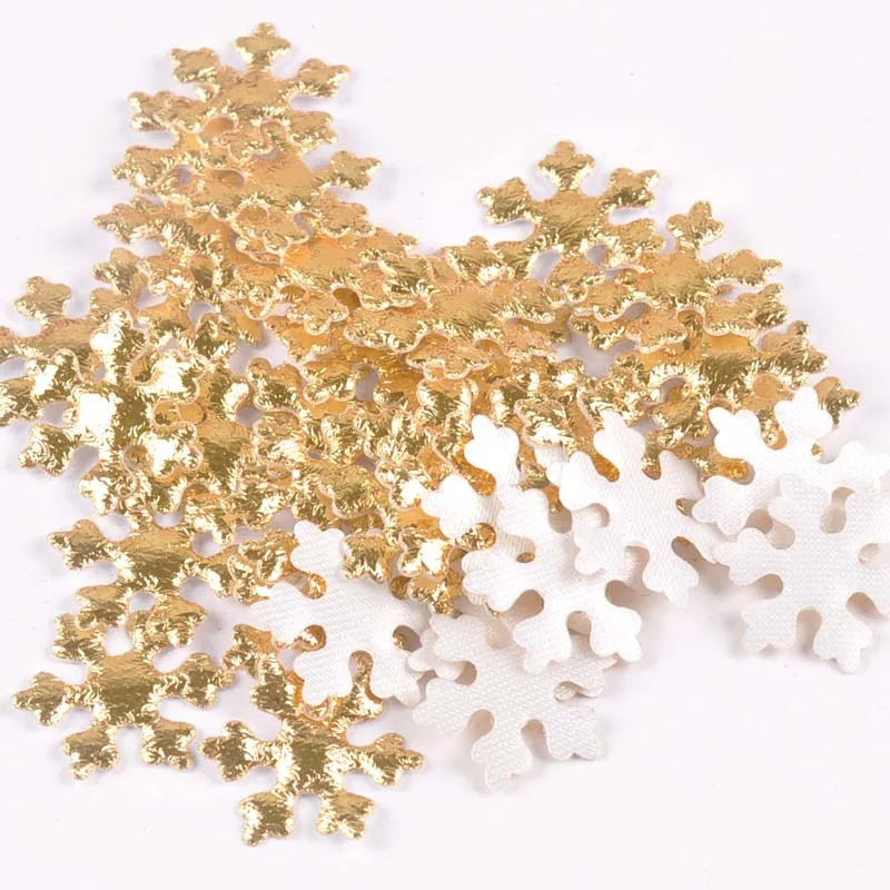 50pcs 15-40mm White Fake Snowflake Christmas Wedding Decoration DIY Scene New Year Xmas Tree Window Scrapbooking Decor c2324 Qme 25mm gold
