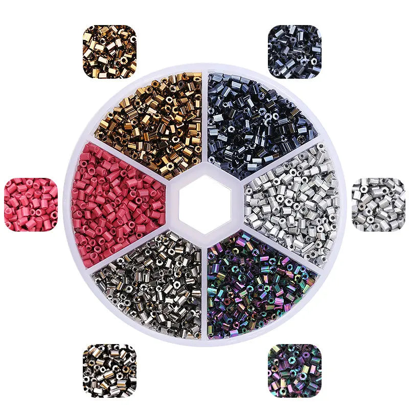2mm Hexagon Shape Glass Tube beads Set Seed Beads Kits Charm Czech beads Bracelet Necklace DIY Jewelry Making Accessories Qme 6 colors-4