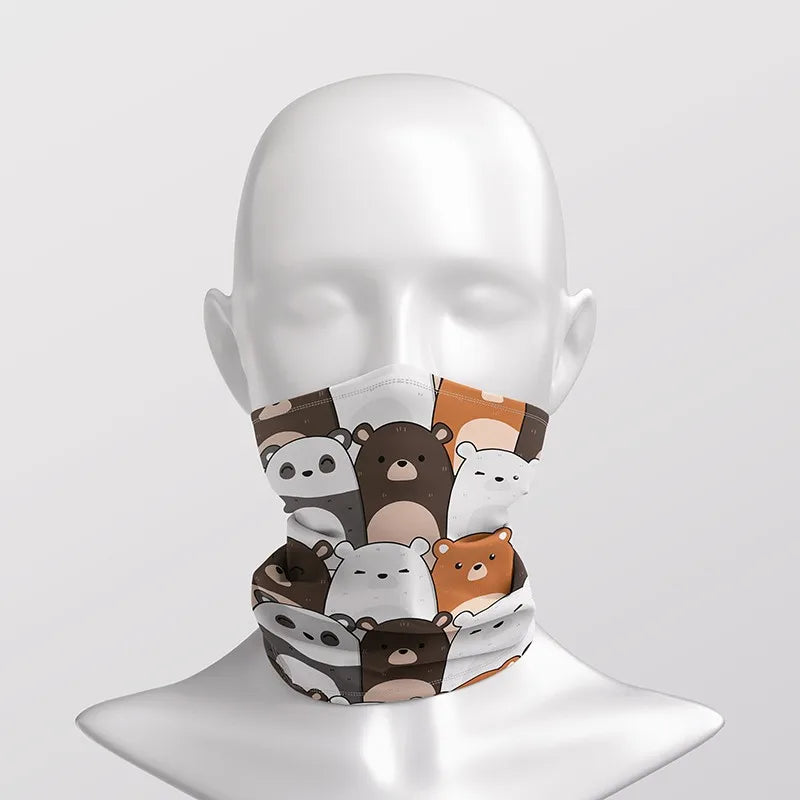 Cartoon Bandana Scarf 3D Print Magic Outdoor Riding Mouth Nose Qme