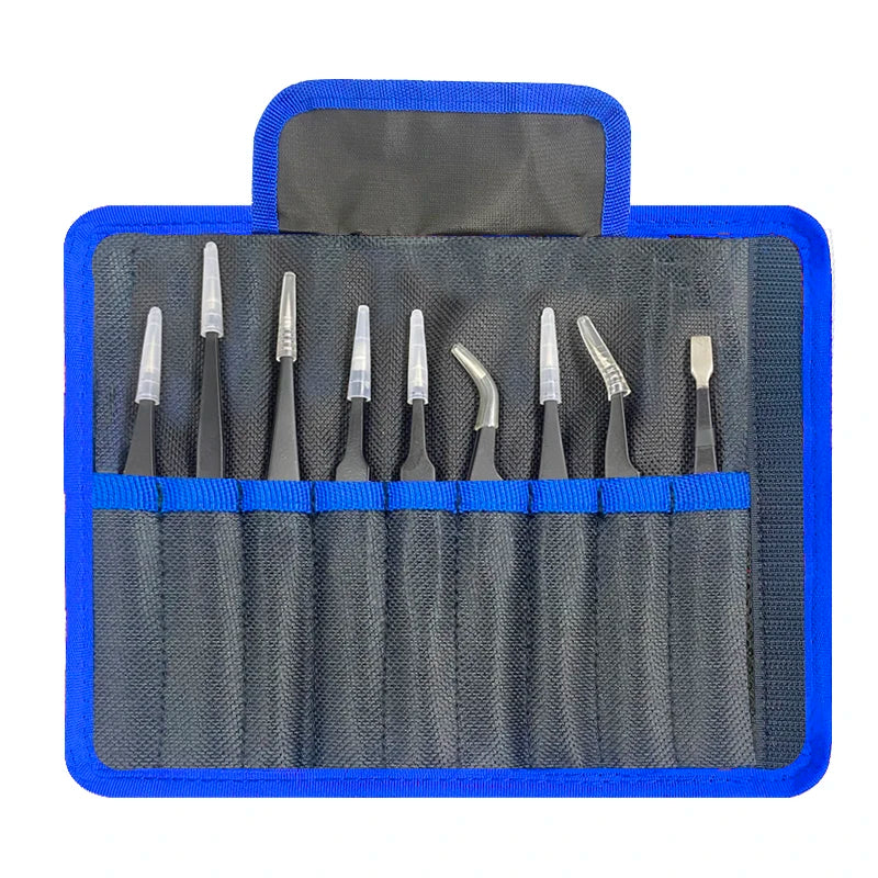 Anti-static ESD Stainless Steel Tweezers Maintenance Tools Industrial Qme