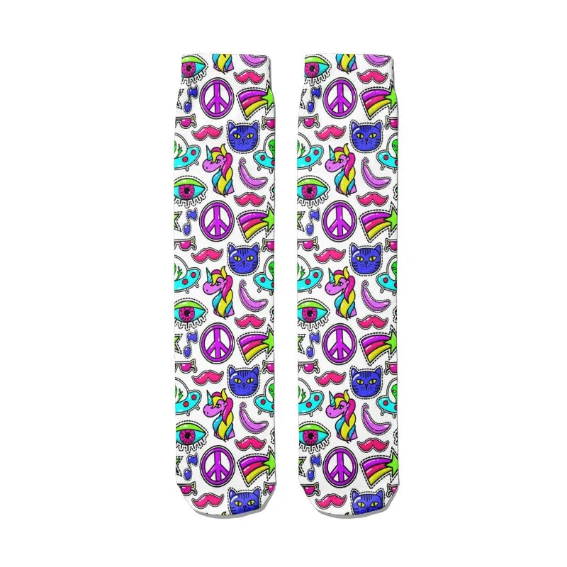 Mens Sock Fashion Man Colorful Personality Anime Socks Men Casual Qme style4 One Size