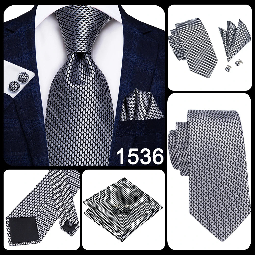 Business Black Solid Paisley Men's Tie Neck Strip Ties Men Formal Qme