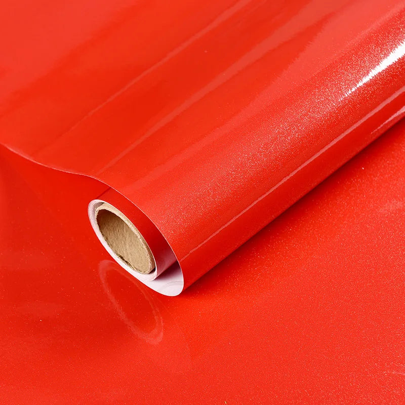 Shiny Red Contact Paper Vinyl Self Adhesive Wallpaper Kitchen Qme Red 1mx20cm