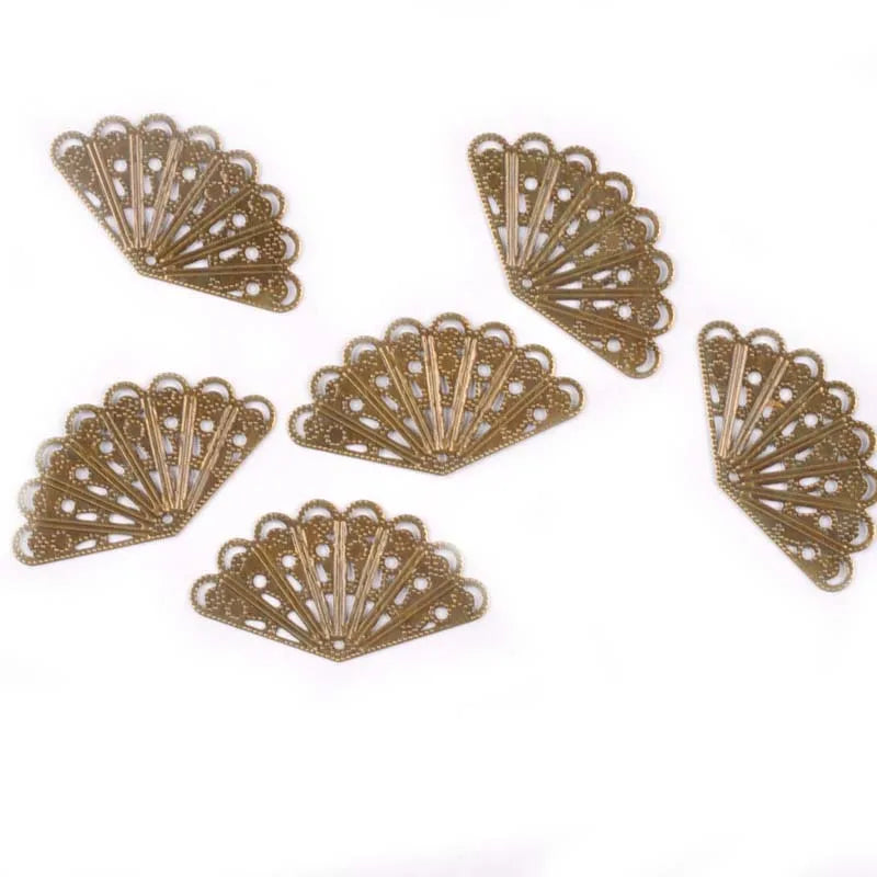 Gold/silver/bronze Flower Filigree Wraps Metal Crafts Connectors For DIY Scrapbook Embellishment Handicraft 20Pcs 40x23mm yk0767 Qme Bronze