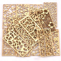 5Pcs/lot Natural Wood Decoration For DIY Scrapbook Crafts Hollow Rectangle Wooden Handmade Ornaments Home Embellishment m2559 Qme mix