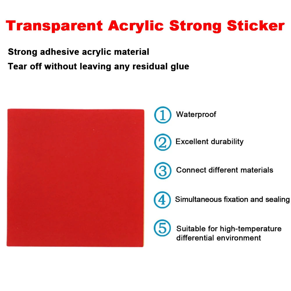 10-100pcs Transparent Acrylic Double Sided Tape Pads Waterproof No Trace Super Strong Self Adhesive Stickers for Car Home Qme