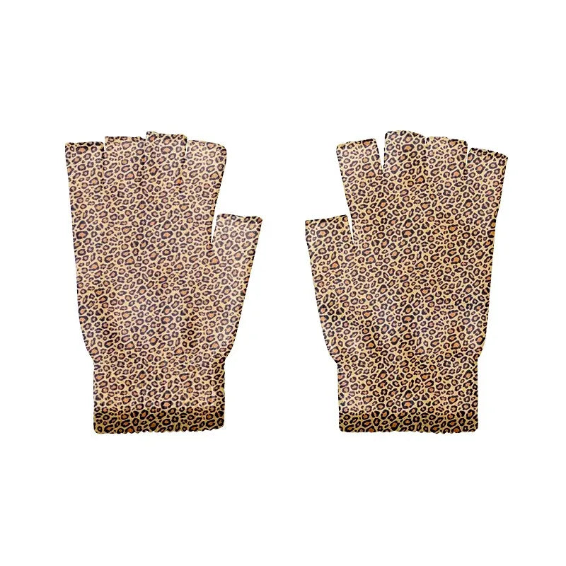 Women Leopard Gloves Fashion Elastic Five Fingers Men's Outdoor Qme style9 One Size China Mainland