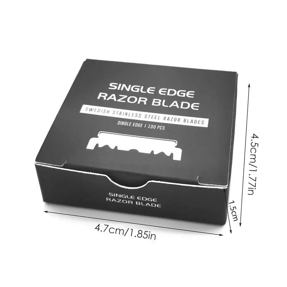 100pcs/Box Single Edge Razor Blades Men's Stainless Steel Razor Blades Sharp Blades For Facial Care Disposable Replacement Blade Qme