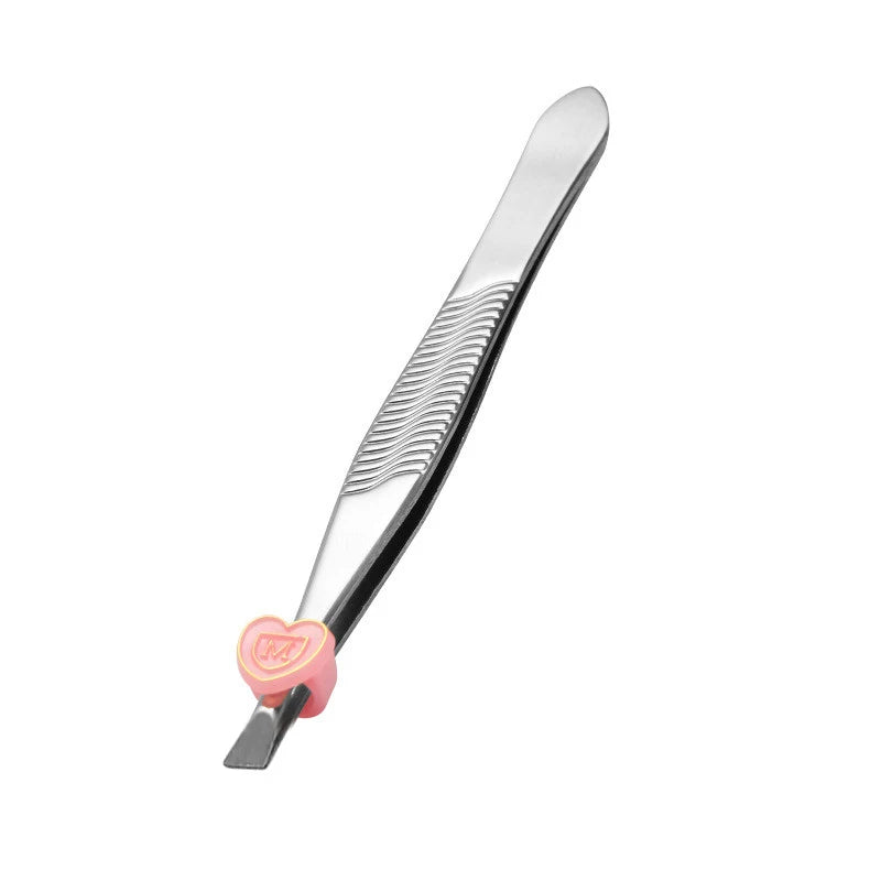 Eyebrow Tweezer Stainless Steel Beauty Clip Slant Tip Flat Tip Eyebrow Tweezer Clip for Eyebrow Trimming Face Hair Removal Tools Qme 2