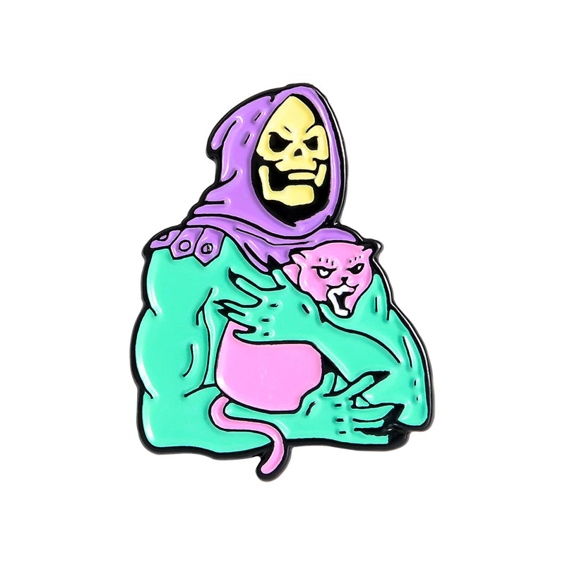 Skeletor Purple Hood Enamel Pins Master Universe Badge Brooch Bag Clothes Lapel Classic Cartoon Jewelry Halloween Gift Wholesale Qme CAT