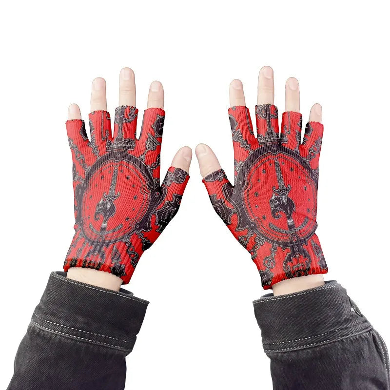Cartoon Mashup Colorful Pattern Mittens Wrist Spring Summer Qme