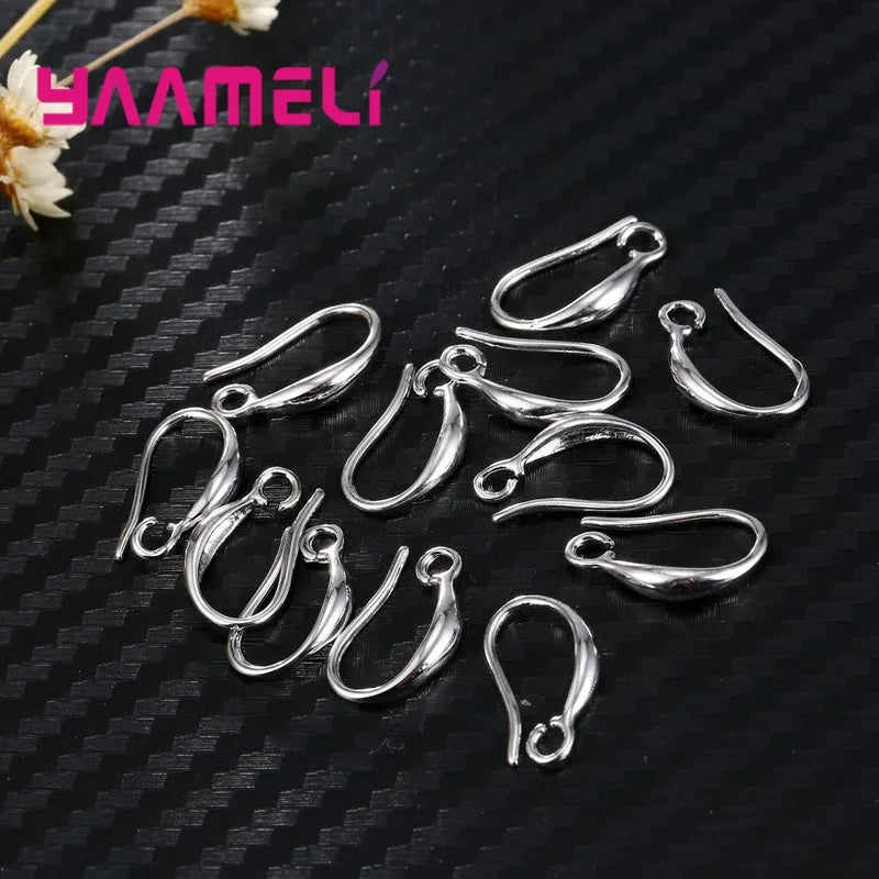 10pcs Simple 925 Sterling Silver Color Ear Hook For Women Diy Creative Earrings Jewelry Accessories Special Sale Wholesale Qme