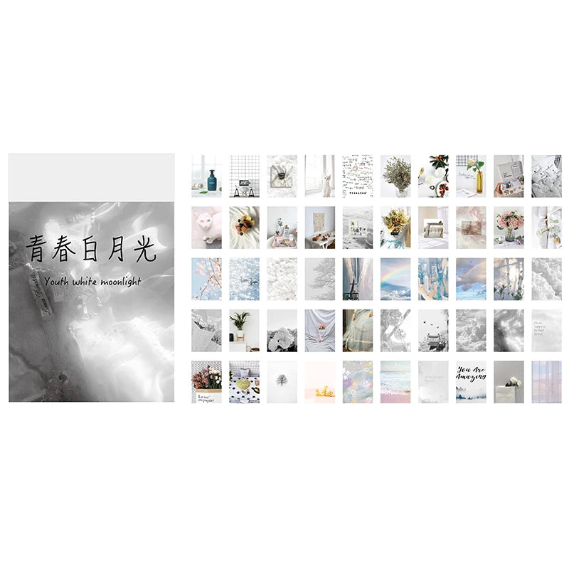 50 pcs Scrapbooking Stationery Stickers aesthetic INS Natural landscape Planner Diary Album collage material Sticker book Qme A