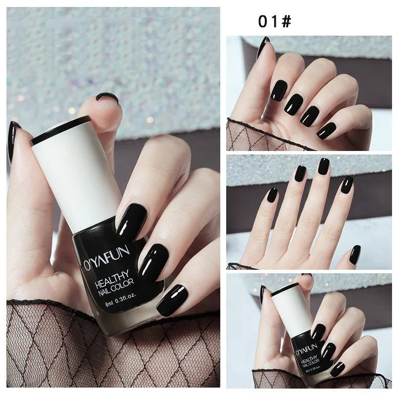Nail Art Tearable Quick Dry Normal Without Lamp Nail Polish Glitter Sequins UV Varnish Matte Waterproof No-bake Nail Polish Qme 1