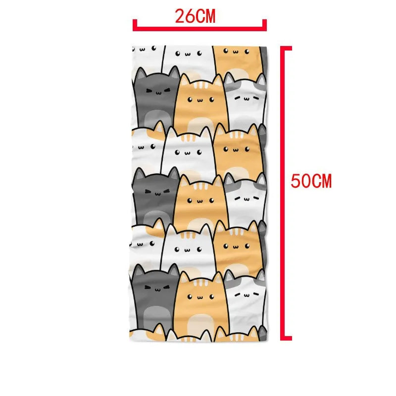 Cartoon Bandana Scarf 3D Print Magic Outdoor Riding Mouth Nose Qme