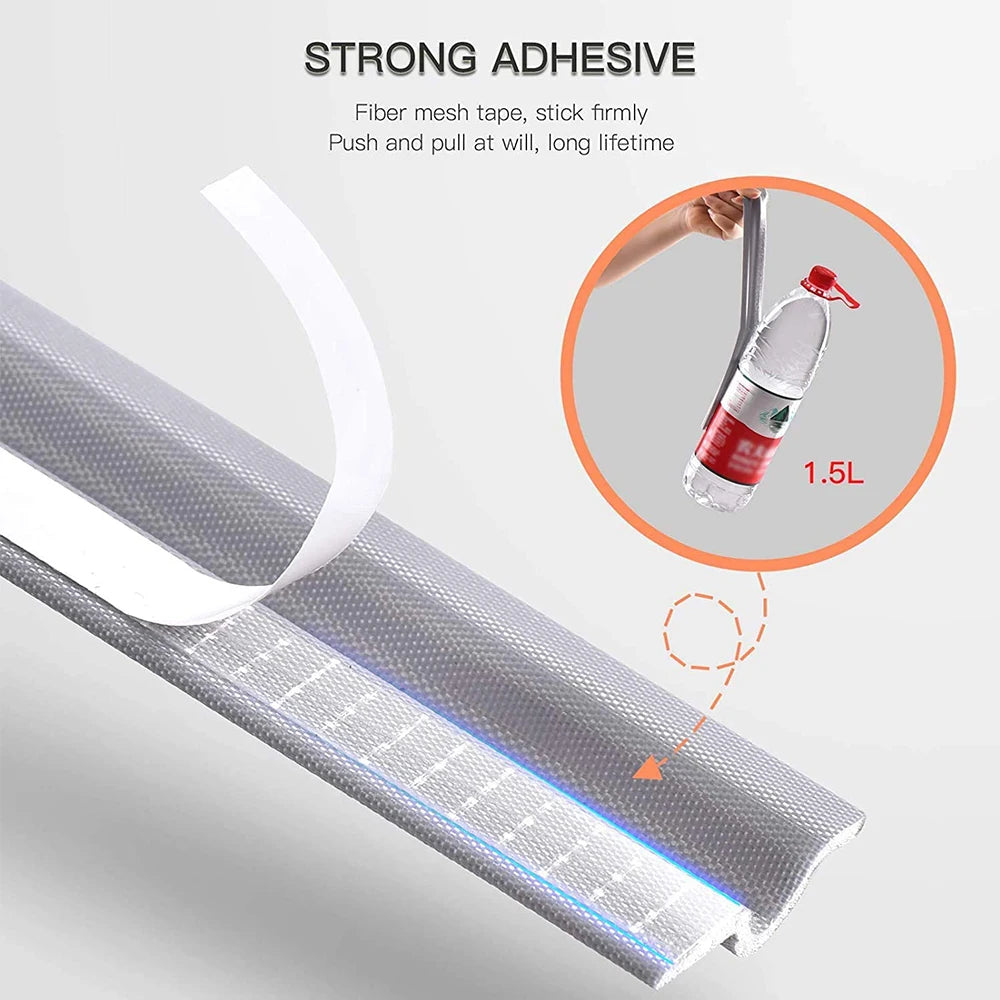 Soundproof Slides Window Seal Strip Cuttable Door Bottom Acoustic Foam Nylon Cloth Seal Strip Weatherproofing Stripping Qme
