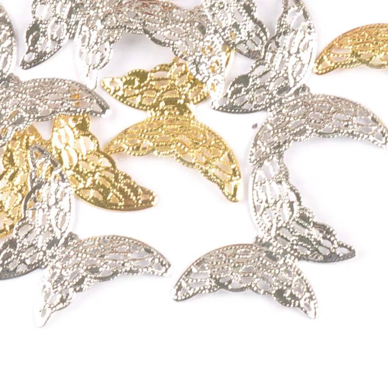 20pcs 26.5x37mm Butterfly Connectors Flower Filigree Wraps For DIY Jewelry Findings Scrapbook Metal Crafts Home Decor yk0785 Qme mix