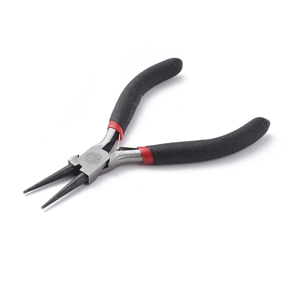 Pandahall Jewelry Pliers Carbon Steel Round Nose Pliers Hand Tools Polishing Jewelry Making Tools 12x7.6x0.9cm Qme 125mm Long