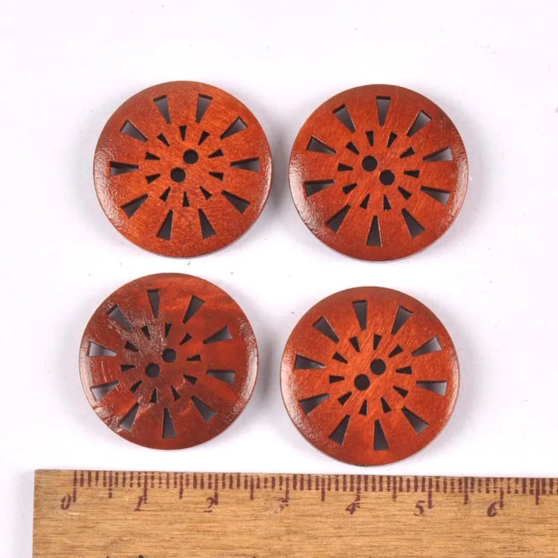 20pcs Mix Retro Color Wood Buttons Sewing Apparel Accessories Wooden Ornament for DIY Scrapbooking Craft Button Decoration m2212 Qme 6