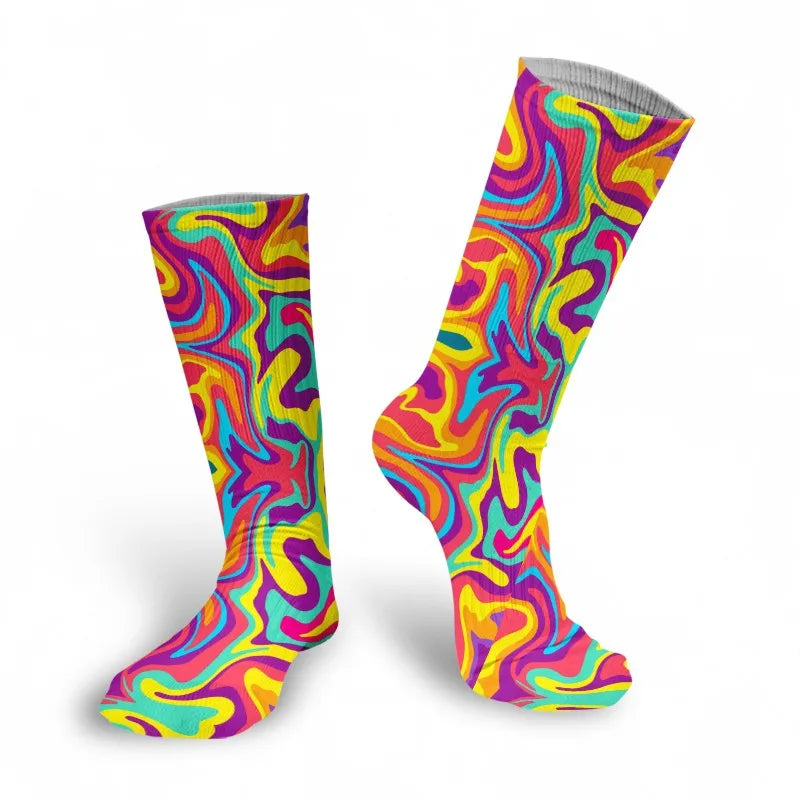 Fashion Graffiti Hip-hop Socks Novelty Print Couple Cotton Women Qme