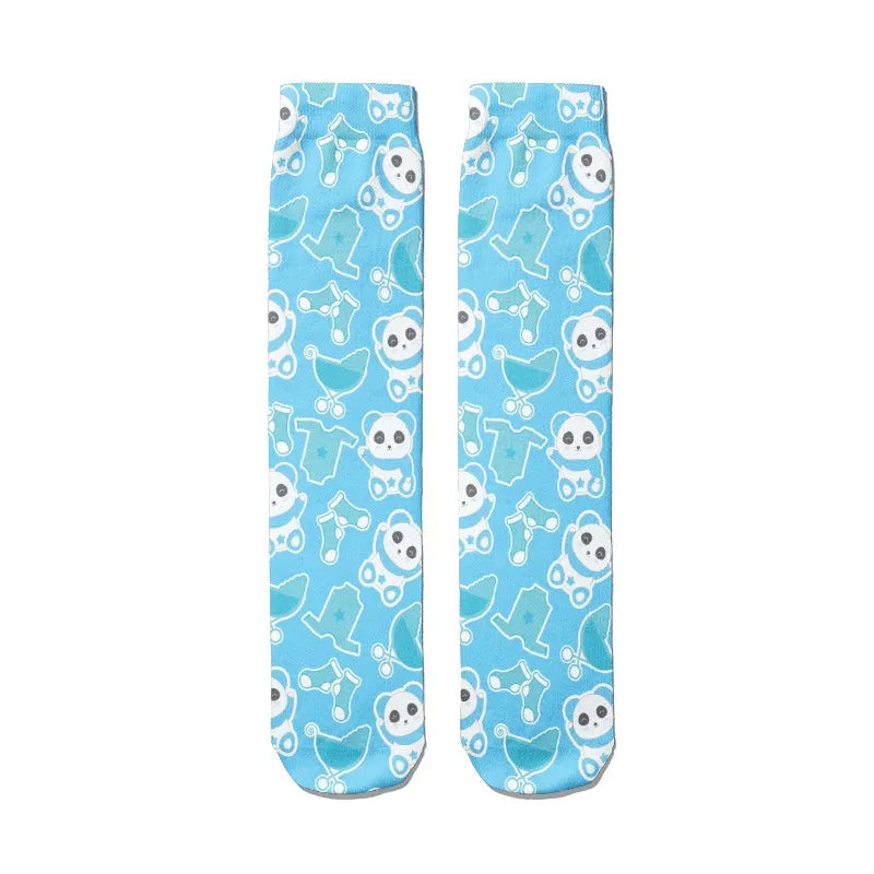 Funny Cute Printing Cartoons Panda Socks Unisex Animal Dog Cat Bear Qme style1 One Size China Mainland
