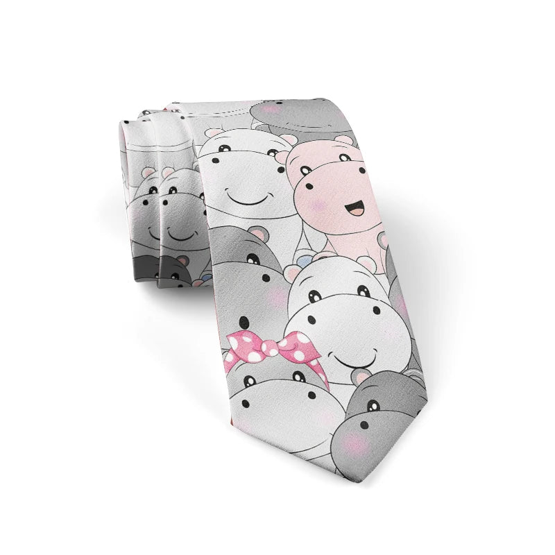 Funny Harajuku 3D Printing Cute Cartoon Men Tie Polyester Necktie Qme style8 China Mainland