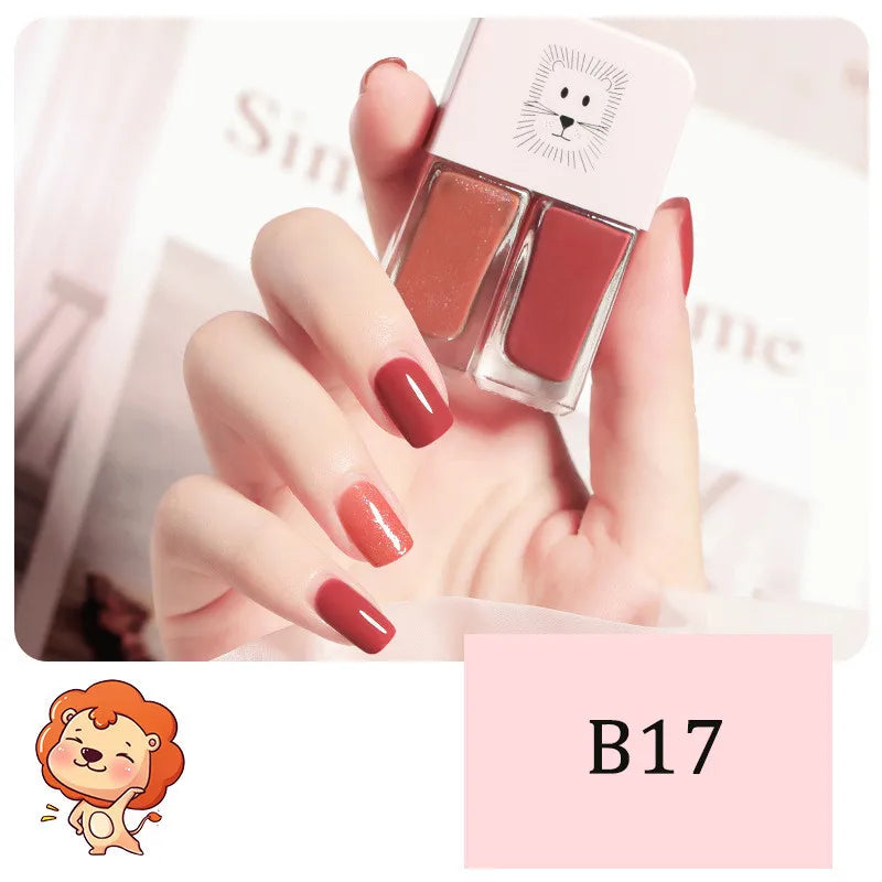 New 2 In 1 Candy Color Nail Polish Manicure Water-based Bright Scrub No Bake No Peeling Quick Dry Waterproof Lasting Nail Polish Qme B17