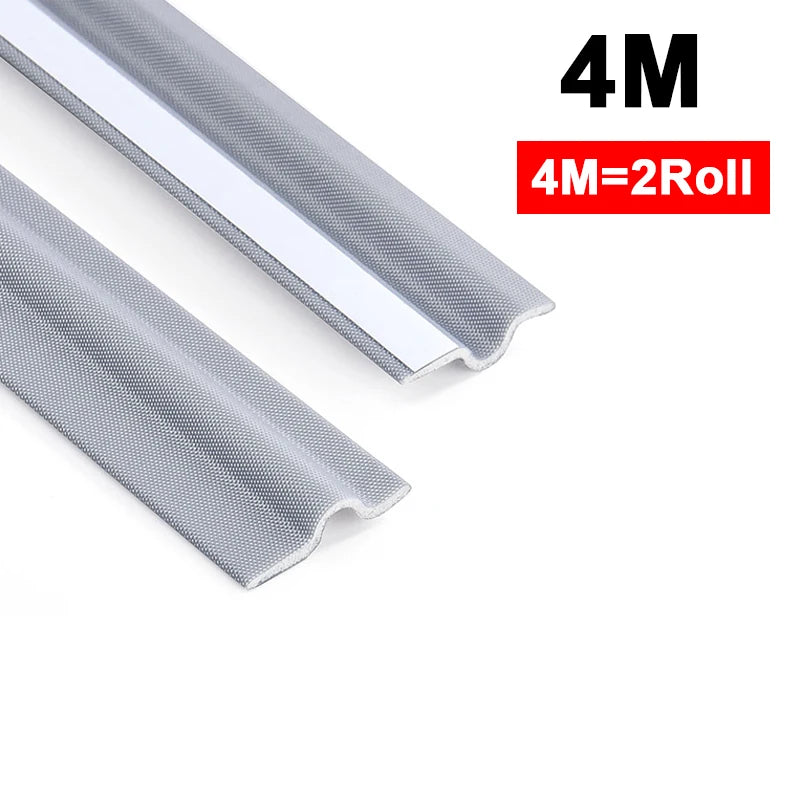4M Window Draft Stopper Self Adhesive Insulation Seal Strip Cuttable Dustproof Door Side Weather Stripping Soundproof Foam Qme T shape Gray 4M