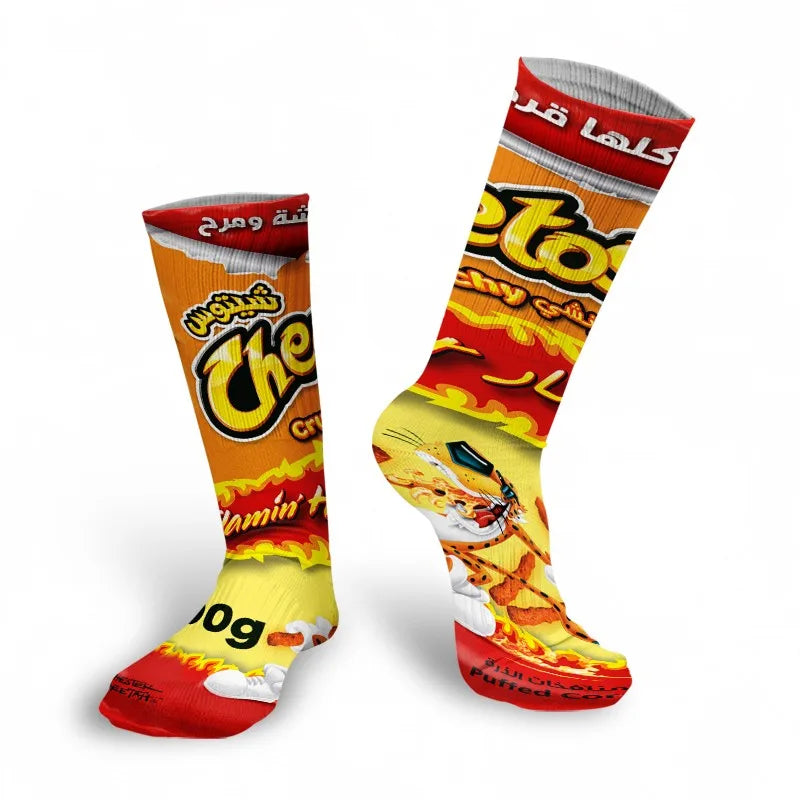 Funny 3D Printing Potato Chips Socks Female French Fries Packaging Qme style4 One Size China Mainland