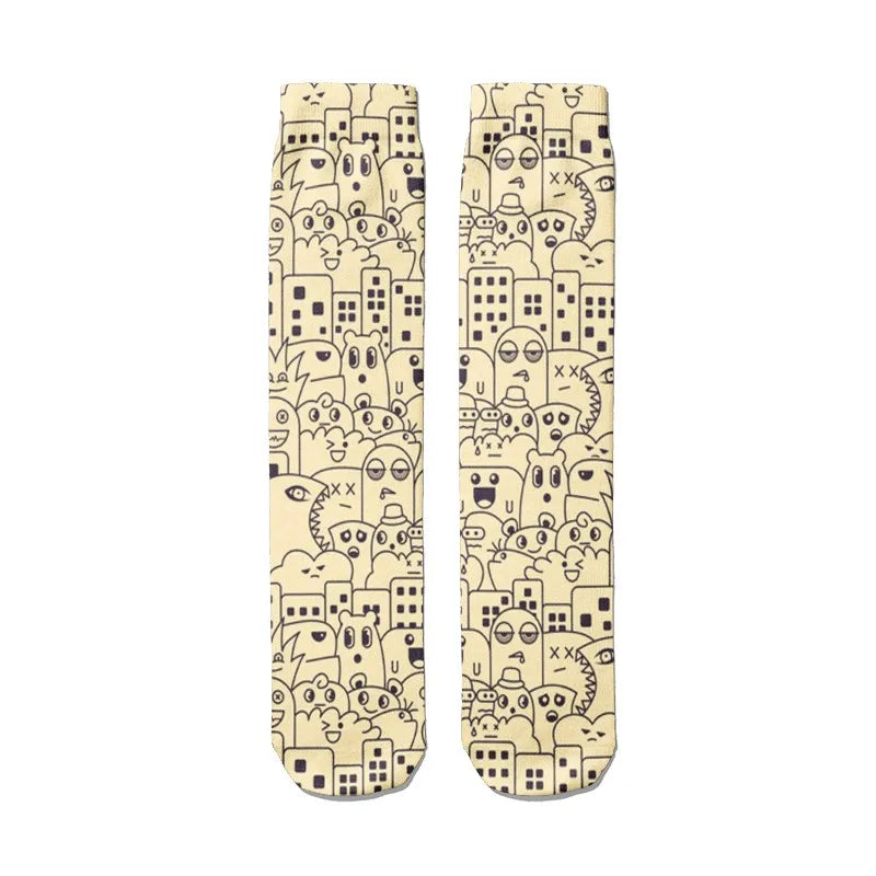 Mens Sock Fashion Man Colorful Personality Anime Socks Men Casual Qme style8 One Size