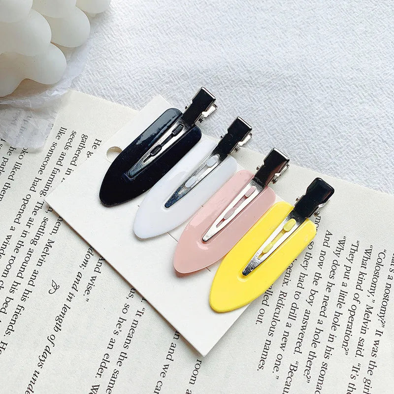 4/2pcs No Bend Seamless Hair Clips Side Bangs Fix Fringe Barrette Makeup Washing Face Accessories Women Girls Styling Hairpins Qme 4pcs-Mix1
