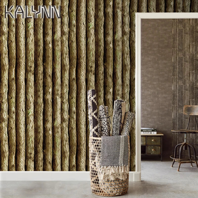 Vinyl 3D Log Cabin Self Adhesive Wallpaper 6m Peel Stick Contact Qme