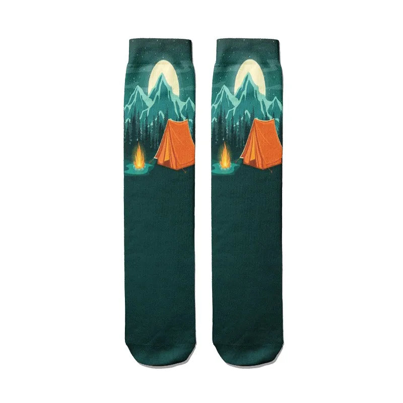 Novelty Hip Hop Harajuku Socks Cartoon Lighthouse Personalized Kawaii Qme style4 One Size China Mainland
