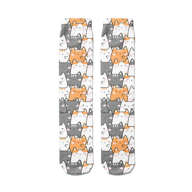 Funny Harajuku 3D Printing Cute Cartoon Panda Socks Men Women's Qme style15