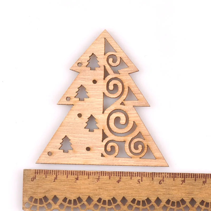 5Pcs Christmas Decorations Snowman Tree Wooden Home Ornament Wood Slices Craft DIY Hanging Pendant Xmas Kid Gift Hemp rope m2557 Qme