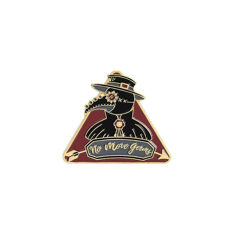 Punk Plague Doctor Enamel Lapel Pins Gothic Brooches Badges Black Death Fashion Pins Gifts for Nurse Friends Jewelry Wholesale Qme 1