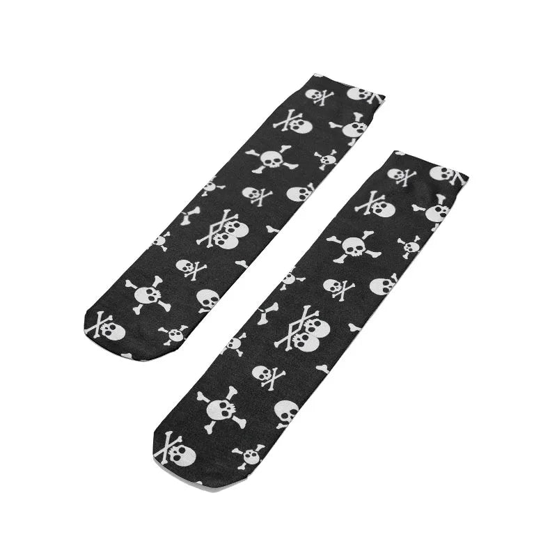 Fashion Women Men 3D Skeleton Skull Socks Streetwear Harajuku Qme
