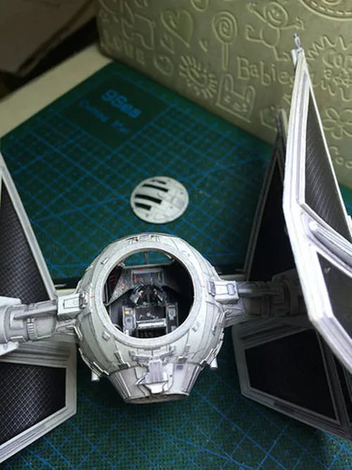 TIE Interceptor DIY Handcraft PAPER MODEL Handmade Toy Puzzles Qme