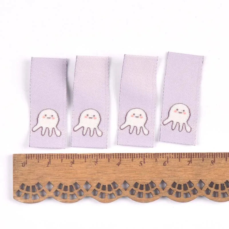 50Pcs Cat/Bear/Octopus/Frog/Duck Embroidery Washable Labels For Sewing Accessories Care Bags Clothes Tag Handmade Crafts c3161 Qme 5