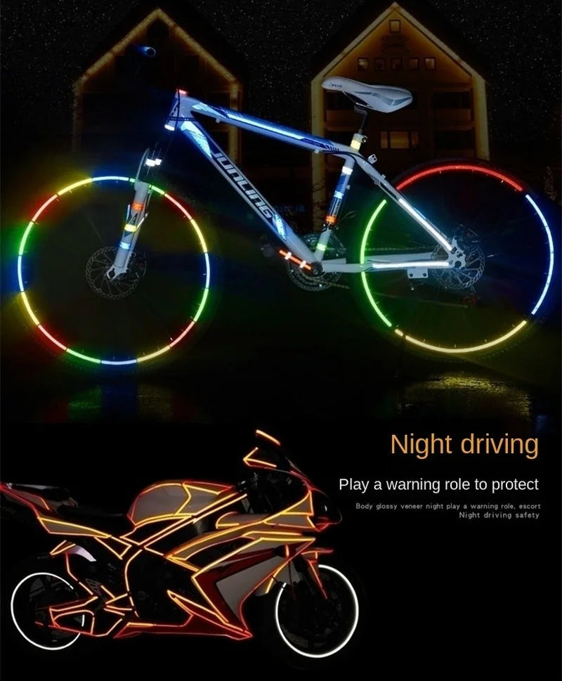 Body Modification Decorative Stickers Reflective Stickers Bicycle Motorcycle Vehicle Contour Collision Warning Stickers Qme