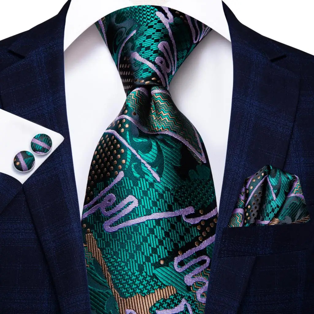 Luxury Mens Ties Floral Black Gold Paisley Red Blue Necktie Pocket