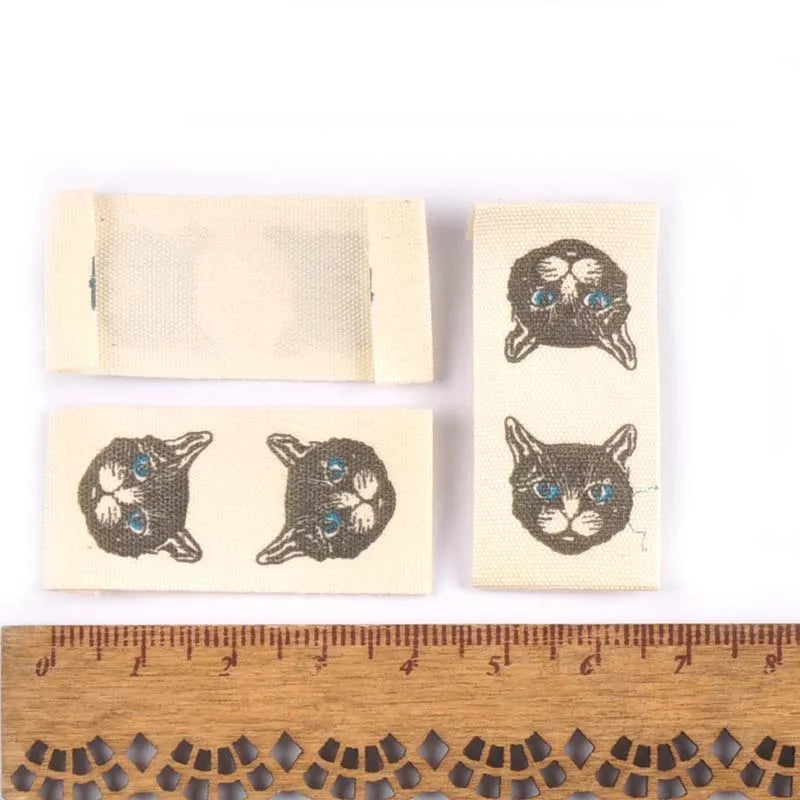 Mixed Animal Printed Cotton Woven Labels For DIY Sewing Accessories Garment Fabric Shoes Bags Clothing Tags 50pcs c2244 Qme 4