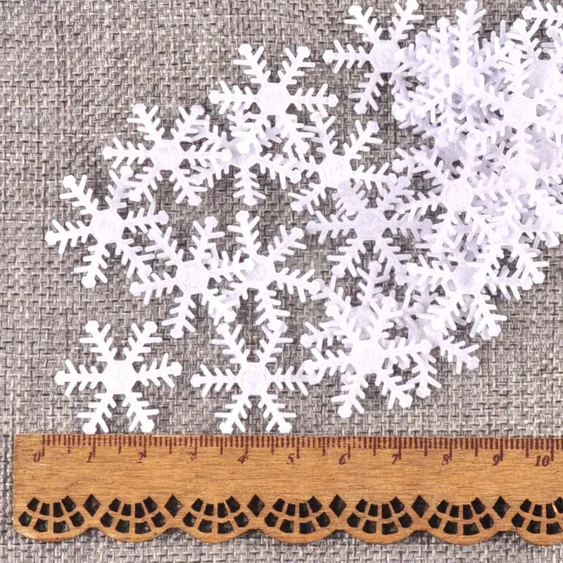 100Pcs/lot Mix Applique Polyester Felt Artificial Snowflake Patch Sticker Non-woven Patches For DIY Crafts Christmas Decoration Qme 4