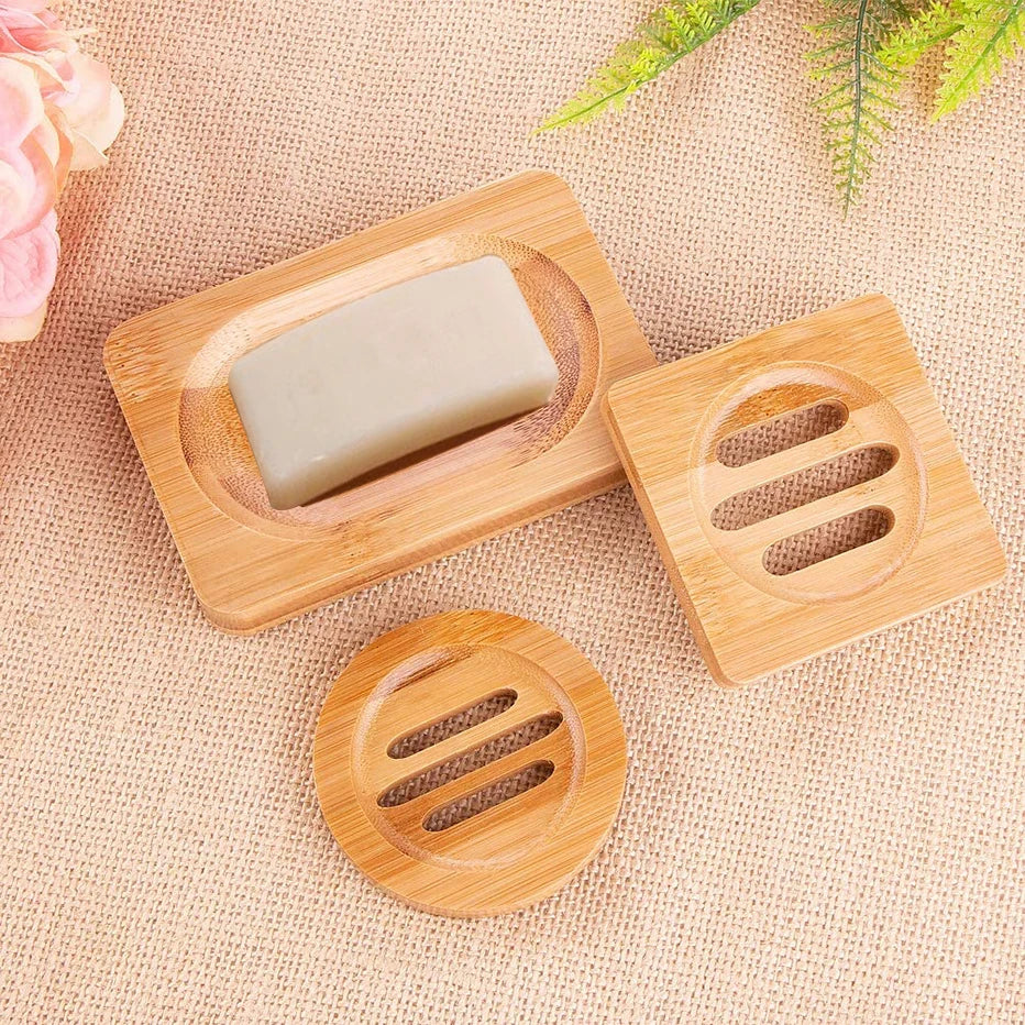 Soap Box Natural Bamboo Dishes Bath Soap Holder Bamboo Case Tray Wooden Prevent Mildew Drain Box Bathroom Washroom Tools Qme