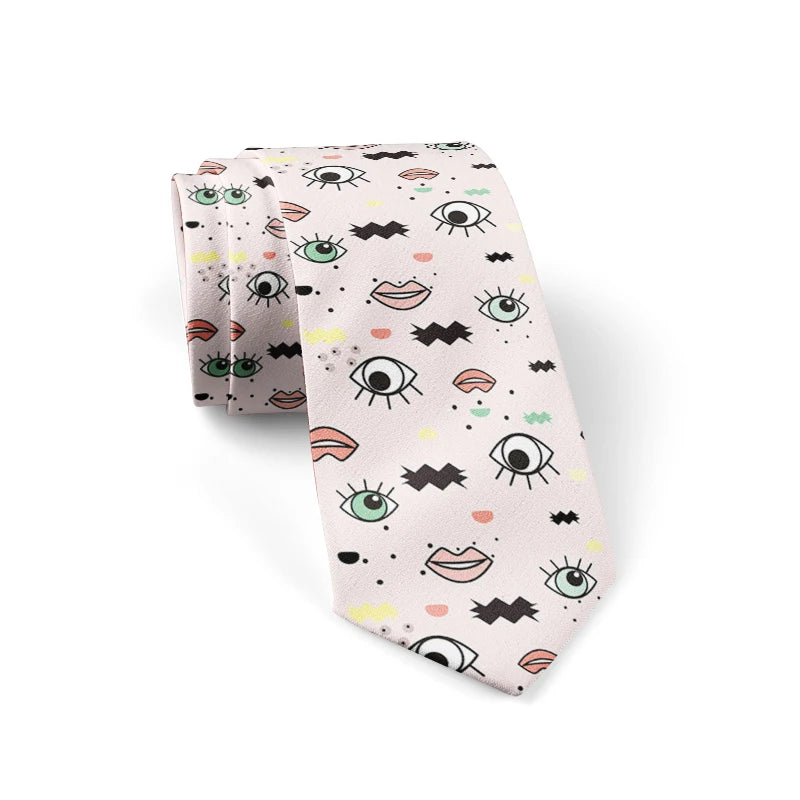 3D Print Ties Men Wome Printted Classic Tie Stripe Design Skinny Neck Qme style2 China Mainland