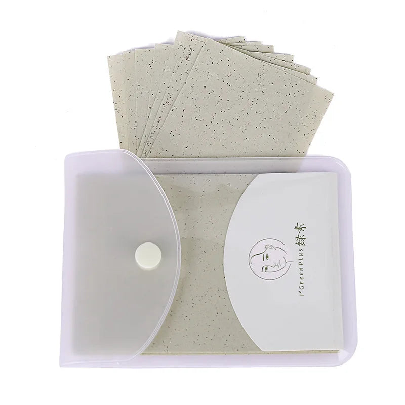160Pcs Protable Facial Absorbent Paper Oil Control Wipes Green Tea Sheet Oily Face Blotting Matting Tissue Makeup Facial Clean Qme