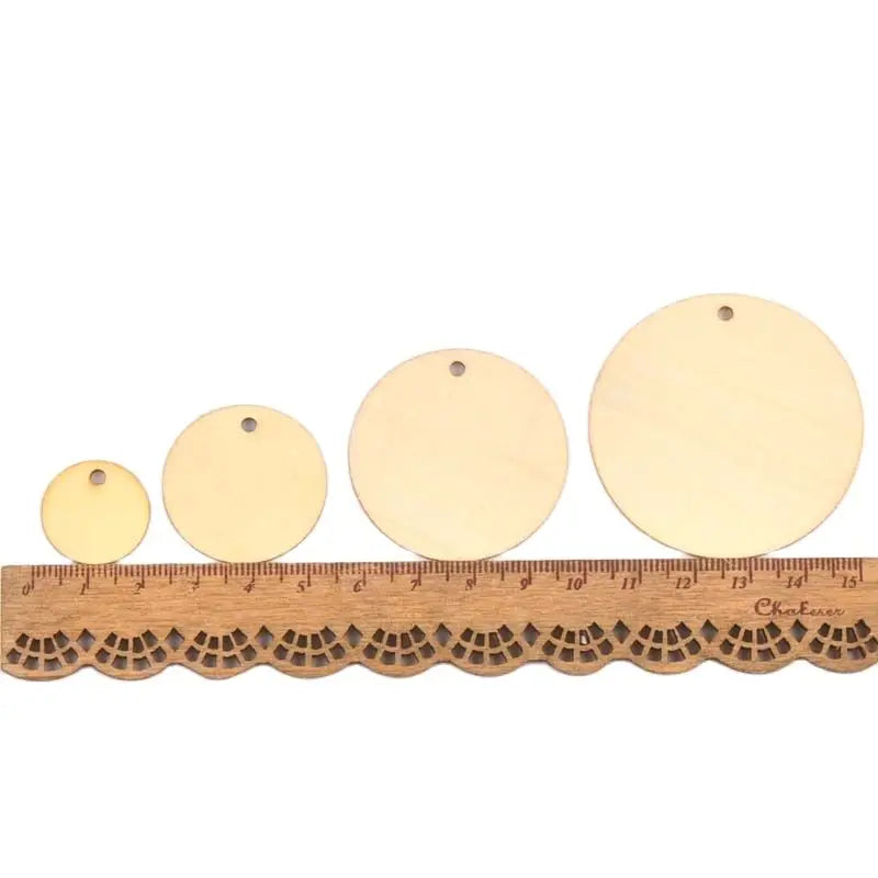 Mix Round Shape Natural Wooden Ornament For Scrapbooking DIY Wood Carfts One Hole Handmade Accessory Home Decoration m2149 Qme