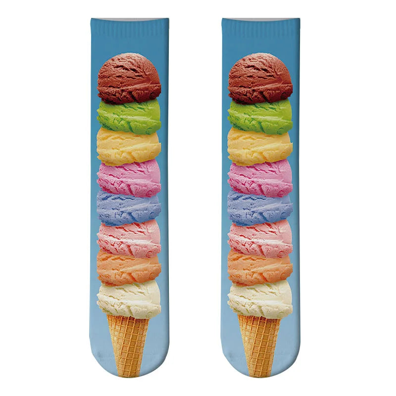 Candy Ice Cream 3d Patterned Socks Funny Soft Autumn Winter Sports Qme style5 One Size China Mainland